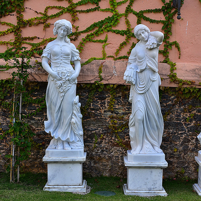 imagem do produto Escultura 4 Esta��es 160cm M�rmore Branco - EMP517 Design Cl�ssico para Jardins