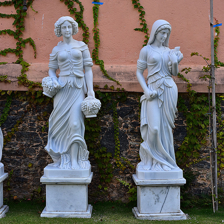 imagem do produto Escultura 4 Esta��es 160cm M�rmore Branco - EMP517 Design Cl�ssico para Jardins