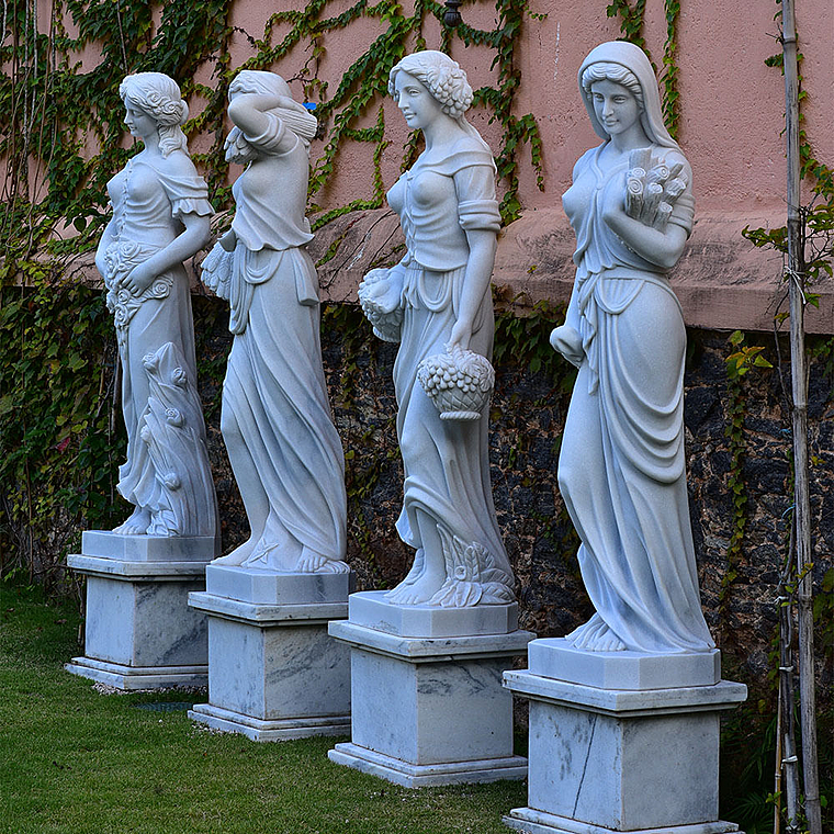 imagem do produto Escultura 4 Esta��es 160cm M�rmore Branco - EMP517 Design Cl�ssico para Jardins