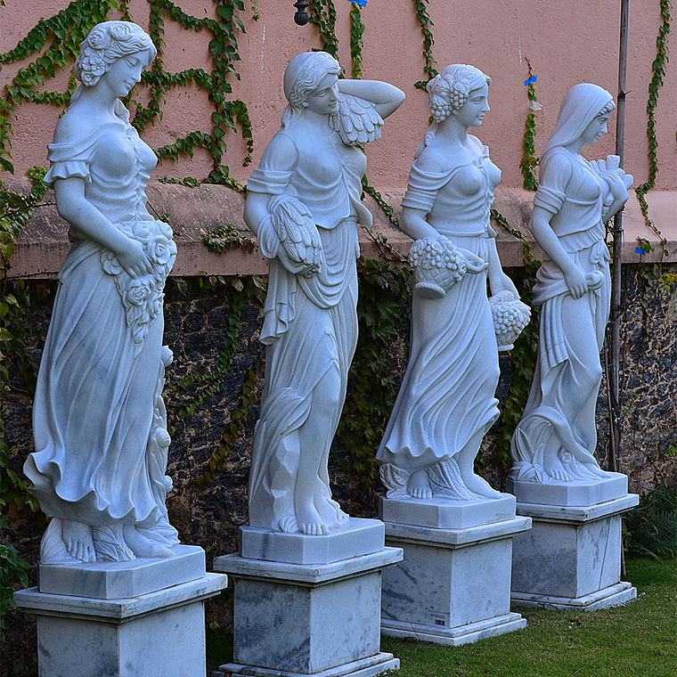 imagem do produto Escultura 4 Esta��es 160cm M�rmore Branco - EMP517 Design Cl�ssico para Jardins