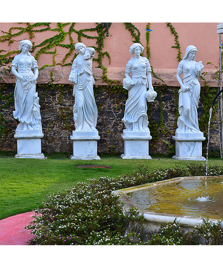 imagem do produto Escultura 4 Esta��es 160cm M�rmore Branco - EMP517