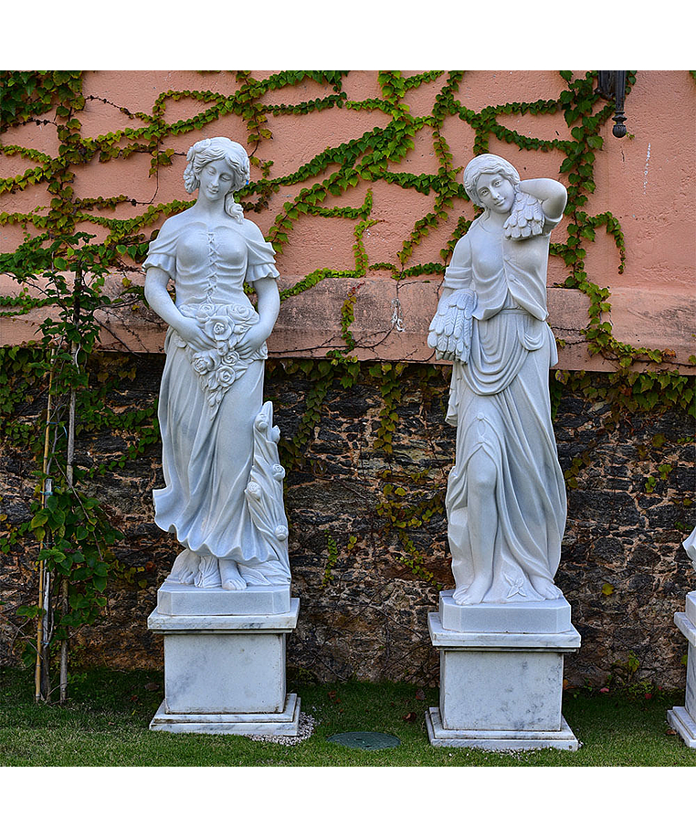 imagem do produto Escultura 4 Esta��es 160cm M�rmore Branco - EMP517