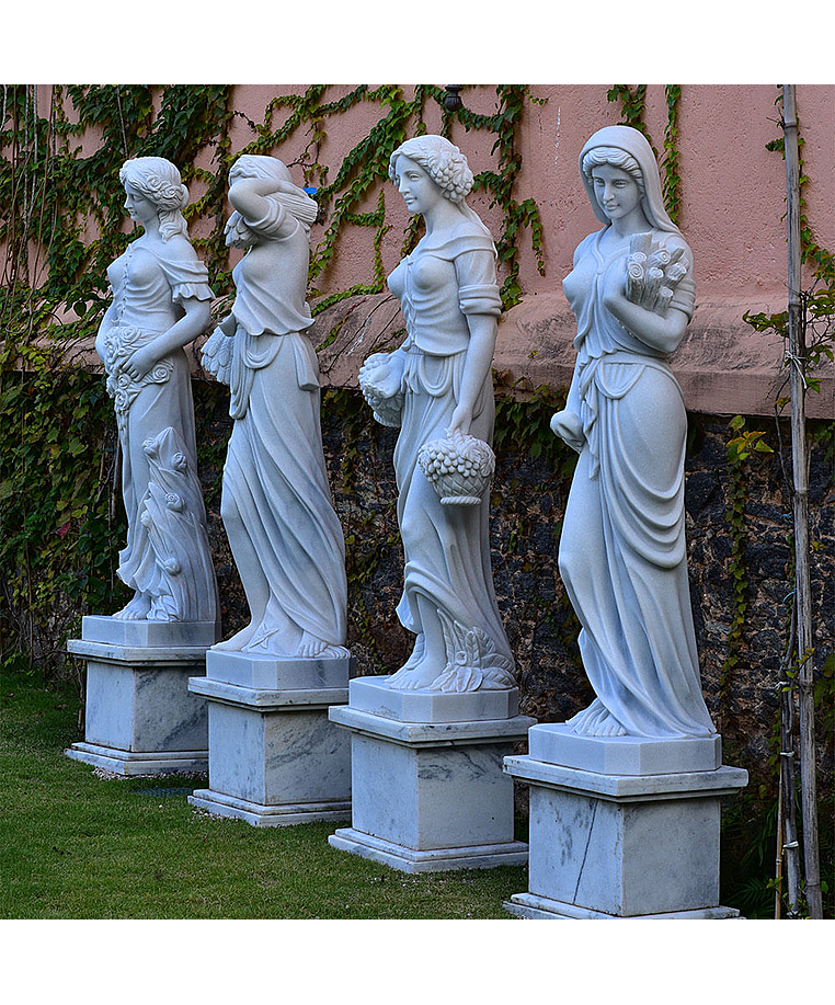 imagem do produto Escultura 4 Esta��es 160cm M�rmore Branco - EMP517