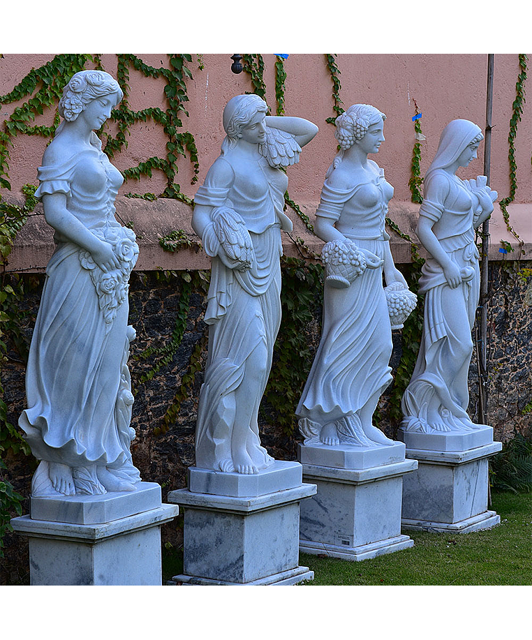 imagem do produto Escultura 4 Esta��es 160cm M�rmore Branco - EMP517