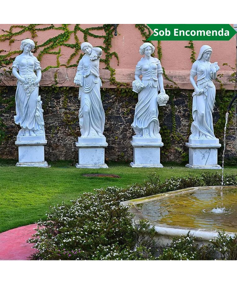 imagem do produto Escultura 4 Esta��es 160cm M�rmore Branco - EMP517
