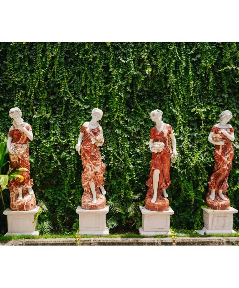 imagem de Escultura 4 Estações 160cm Mármore Color - EMP473 Peça Decorativa Elegante