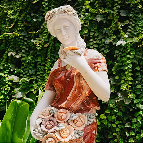 imagem de Escultura 4 Estações 160cm Mármore Color - EMP473 Peça Decorativa Elegante