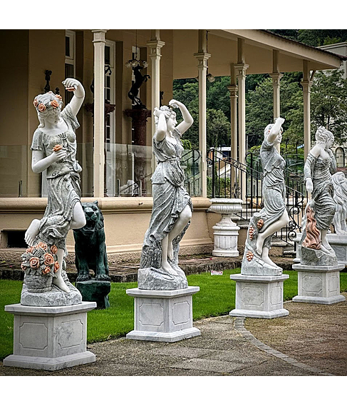 imagem de Escultura 4 Estaes do Ano Mrmore Green 160cm - EMP492