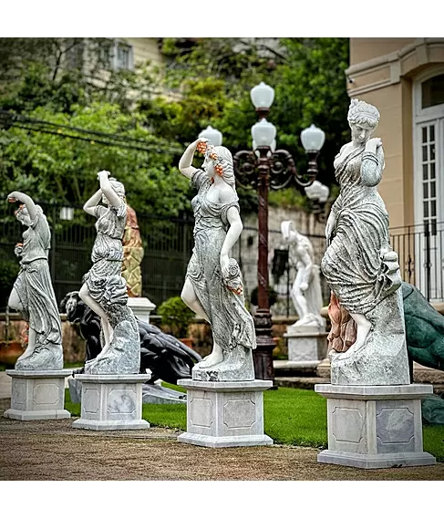 imagem de Escultura 4 Estações do Ano Mármore Green 160cm - EMP492 Jardins de Luxo