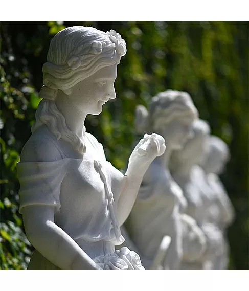 imagem de Escultura 4 Estações em Mármore Branco 200cm - EMP698 Destaque no Paisagismo