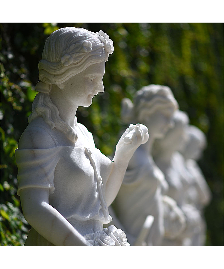 imagem do produto Escultura 4 Esta��es em M�rmore Branco 200cm - EMP698 Destaque no Paisagismo