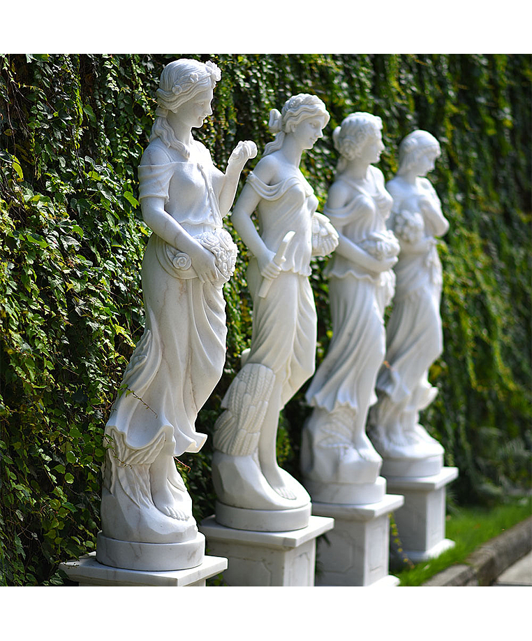 imagem do produto Escultura 4 Esta��es em M�rmore Branco 200cm - EMP698 Destaque no Paisagismo