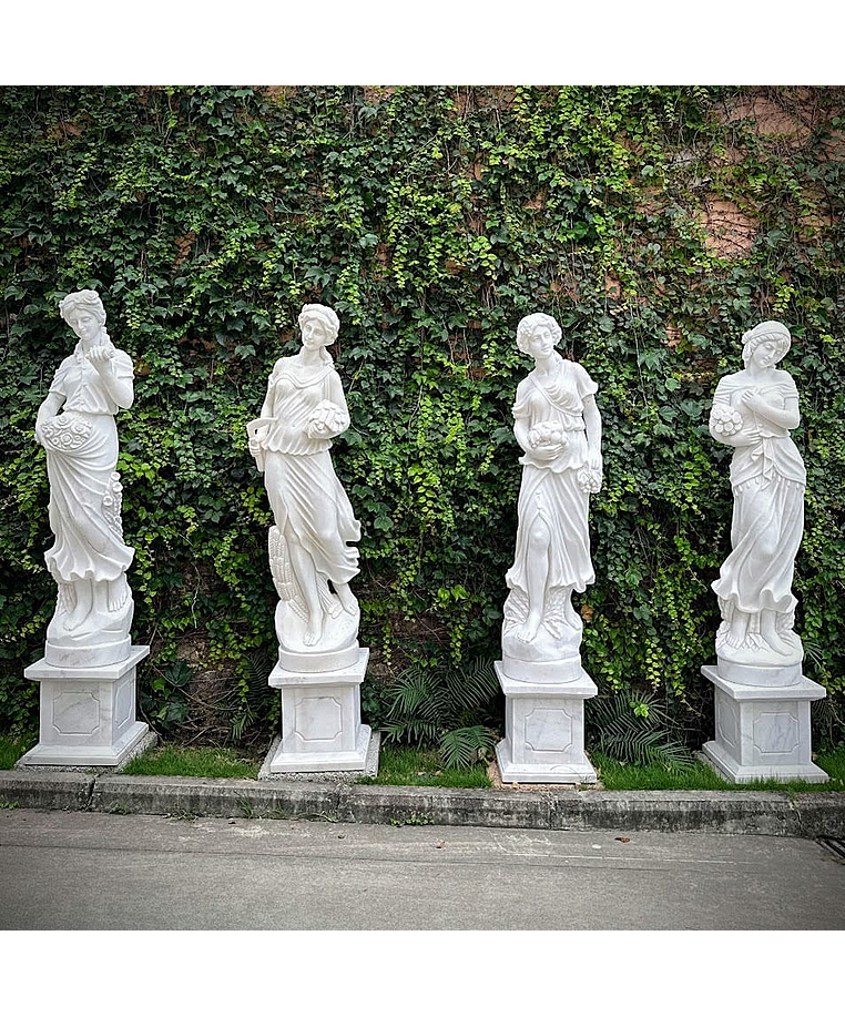 imagem do produto Escultura 4 Esta��es em M�rmore Branco 200cm - EMP698 Destaque no Paisagismo