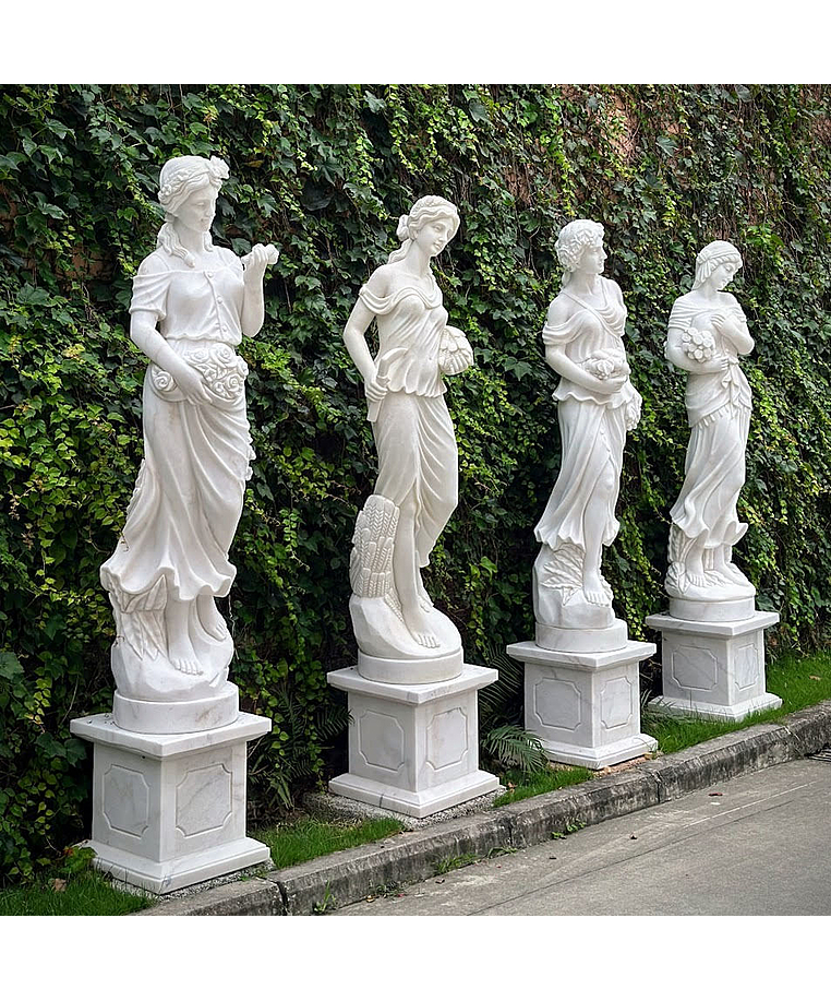 imagem do produto Escultura 4 Esta��es em M�rmore Branco 200cm - EMP698 Destaque no Paisagismo