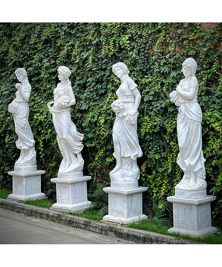 imagem do produto Escultura 4 Esta��es em M�rmore Branco 200cm - EMP698