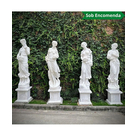 imagem do produto Escultura 4 Esta��es em M�rmore Branco 200cm - EMP698