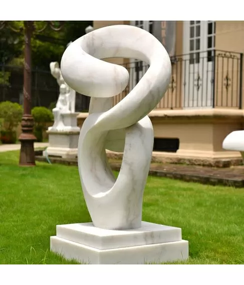 imagem de Escultura Abstrata em Mármore 150cm EMP768 Design Contemporâneo para Projetos Sofisticado