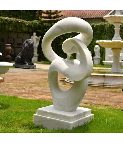 imagem de Escultura Abstrata em Mármore 150cm EMP768 Design Contemporâneo para Projetos Sofisticado