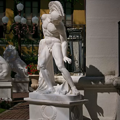 imagem de Escultura Achiles Ferido em Mármore 235cm - EMP550 Arte Clássica