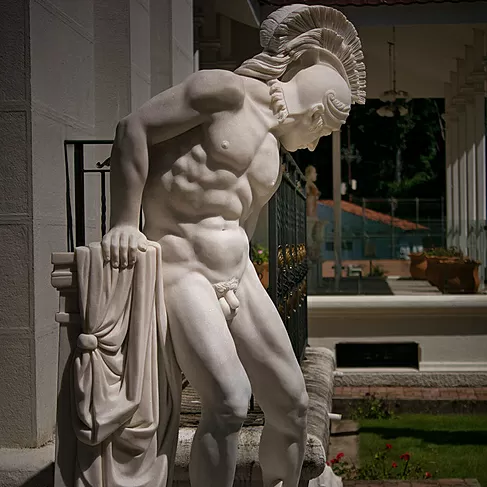 imagem de Escultura Achiles Ferido em Mármore 235cm - EMP550 Arte Clássica