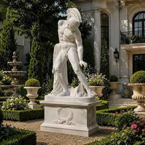imagem de Escultura Achiles Ferido em Mármore 235cm - EMP550 Arte Clássica