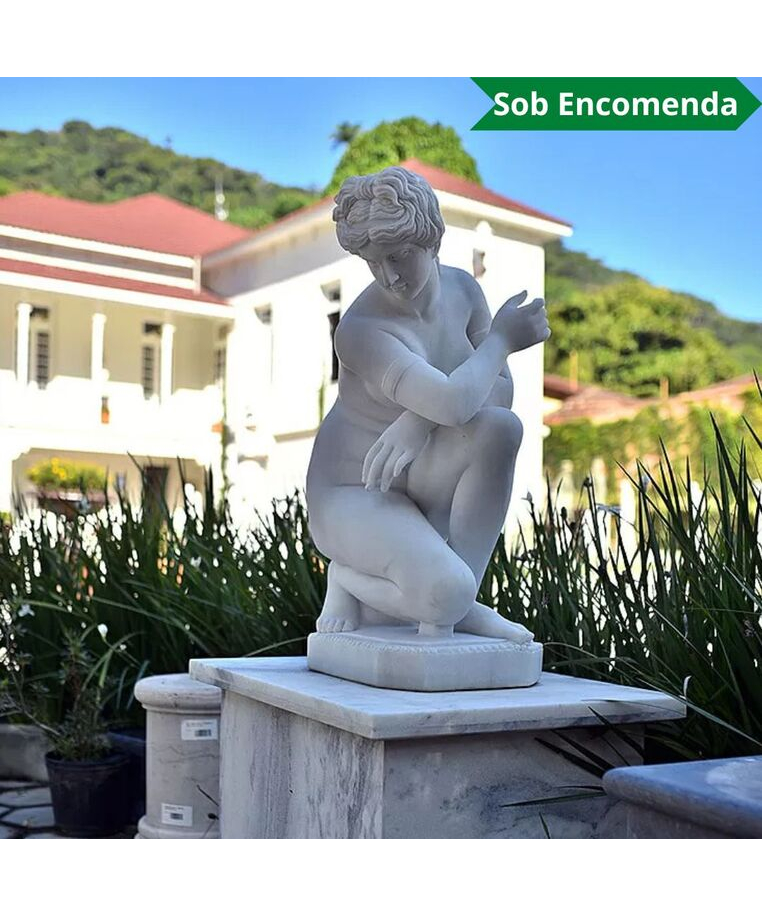 imagem do produto Escultura Afrodite Agachada 87cm - Emp447