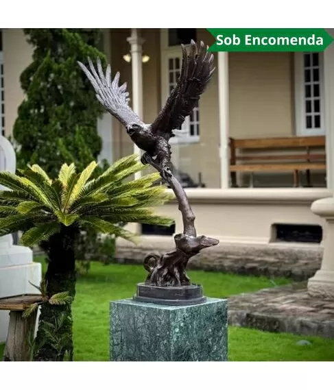 imagem de Escultura Águia de Bronze 120cm - EBZ397 Peça Imponente