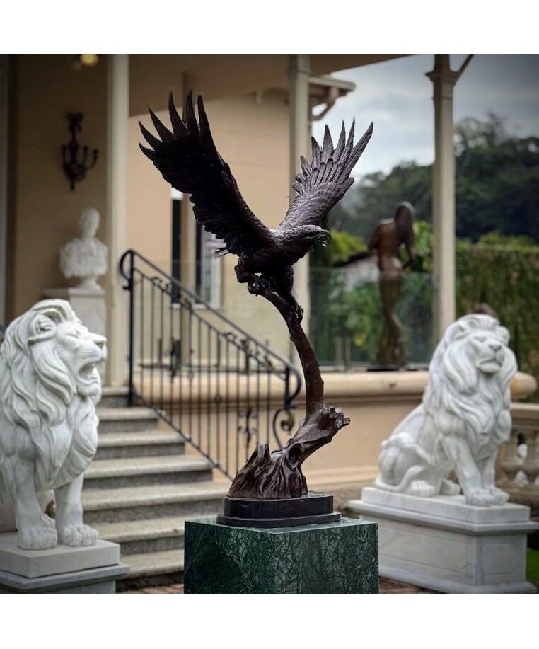 imagem do produto Escultura �guia de Bronze 120cm - EBZ397 Pe�a Imponente