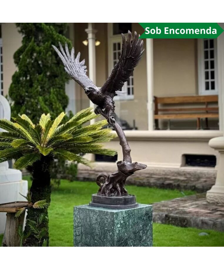 imagem do produto Escultura �guia de Bronze 120cm - EBZ397 Pe�a Imponente