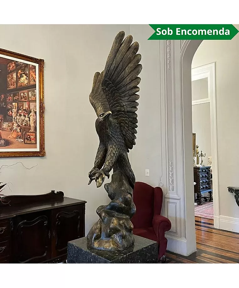 imagem do produto Escultura �guia de Bronze 123cm VRBZ332 Impon�ncia e Liberdade