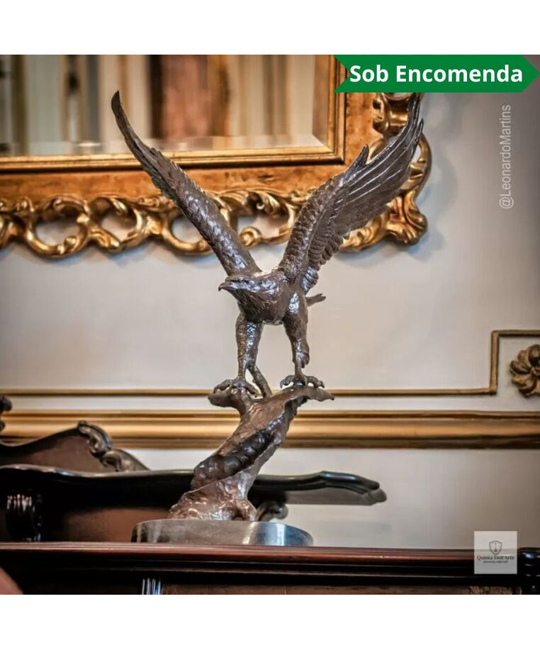 imagem do produto Escultura �guia em Bronze 70cm EBZ756 Movimento e Nobreza Esculpida