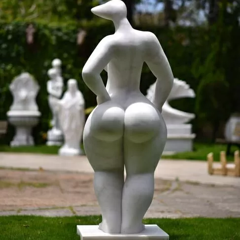imagem de Escultura Alva Mármore Branco 160CM - EMP771 Obra contemporânea 
