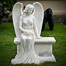 imagem do produto Escultura Anjo Sereno M�rmore Branco 110cm - EMP747 Delicadeza Escult�rica 