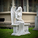 imagem do produto Escultura Anjo Sereno M�rmore Branco 110cm - EMP747 Delicadeza Escult�rica 
