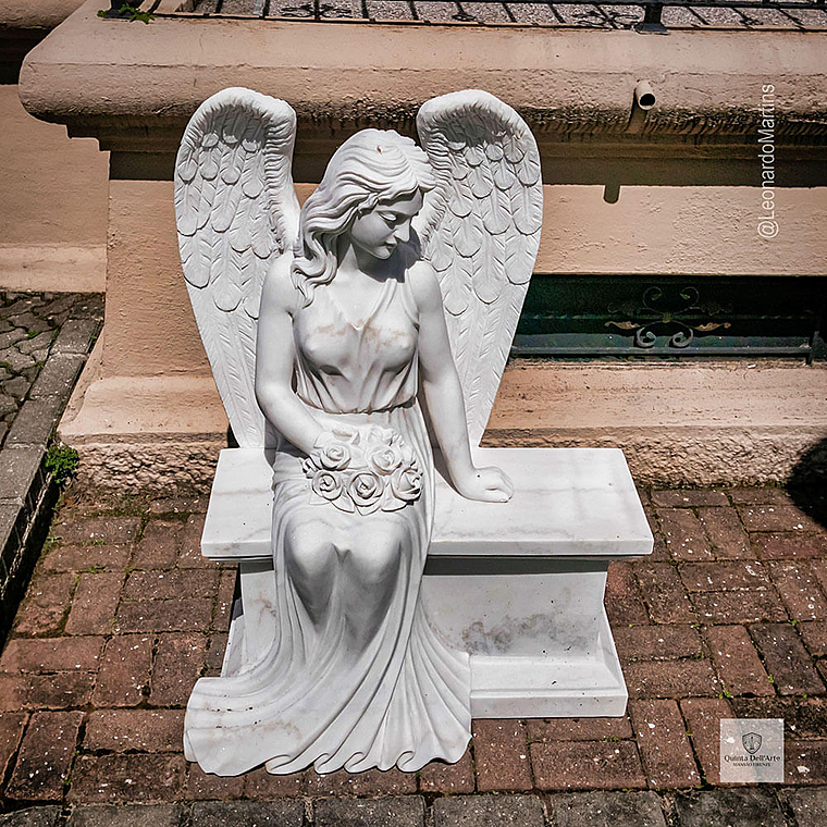 imagem do produto Escultura Anjo Sereno M�rmore Branco 110cm - EMP747 Eleg�ncia e Sofistica��o