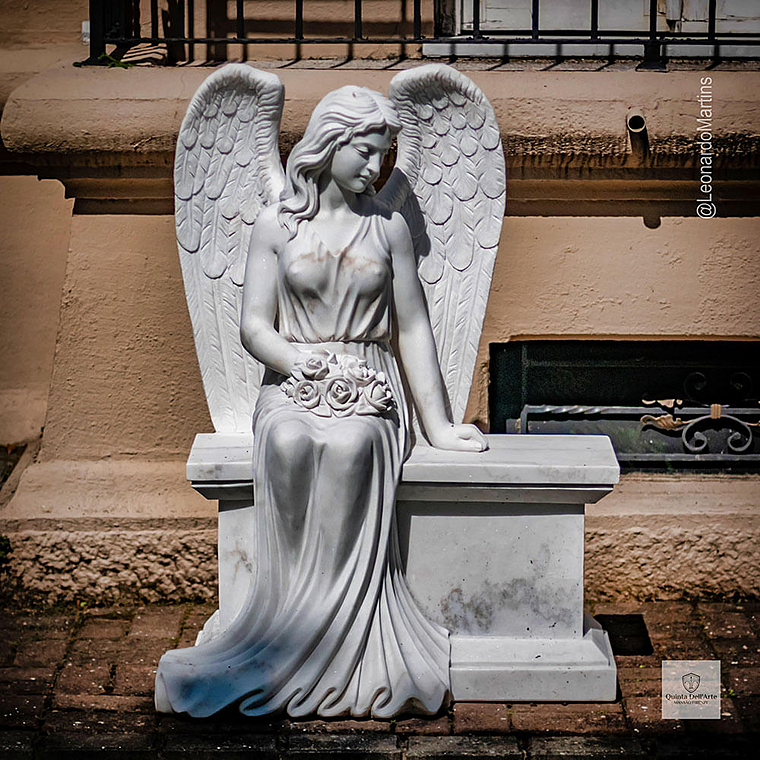 imagem do produto Escultura Anjo Sereno M�rmore Branco 110cm - EMP747 Eleg�ncia e Sofistica��o