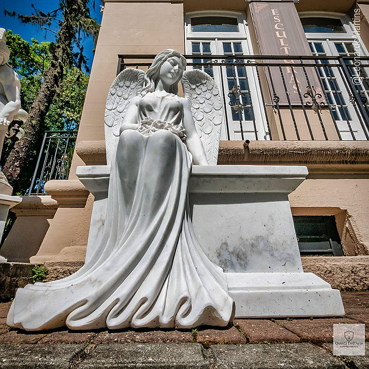 imagem do produto Escultura Anjo Sereno M�rmore Branco 110cm - EMP747 Eleg�ncia e Sofistica��o