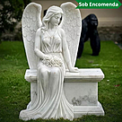 imagem do produto Escultura Anjo Sereno M�rmore Branco 110cm - EMP747 Eleg�ncia e Sofistica��o