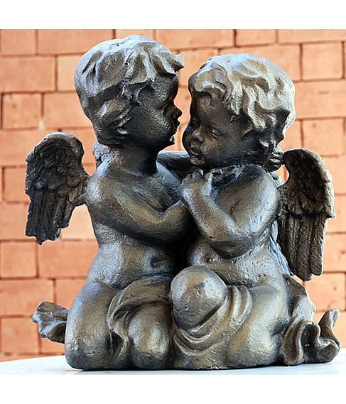 imagem de Escultura Anjos Abraados 35cm - EF232