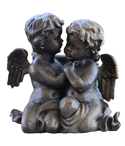 imagem de Escultura Anjos Abraados 35cm - EF232