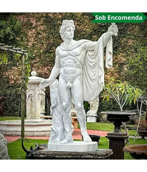 imagem de Escultura Apólo Belvedere em Mármore 180cm - EMP605 Obra Clássica