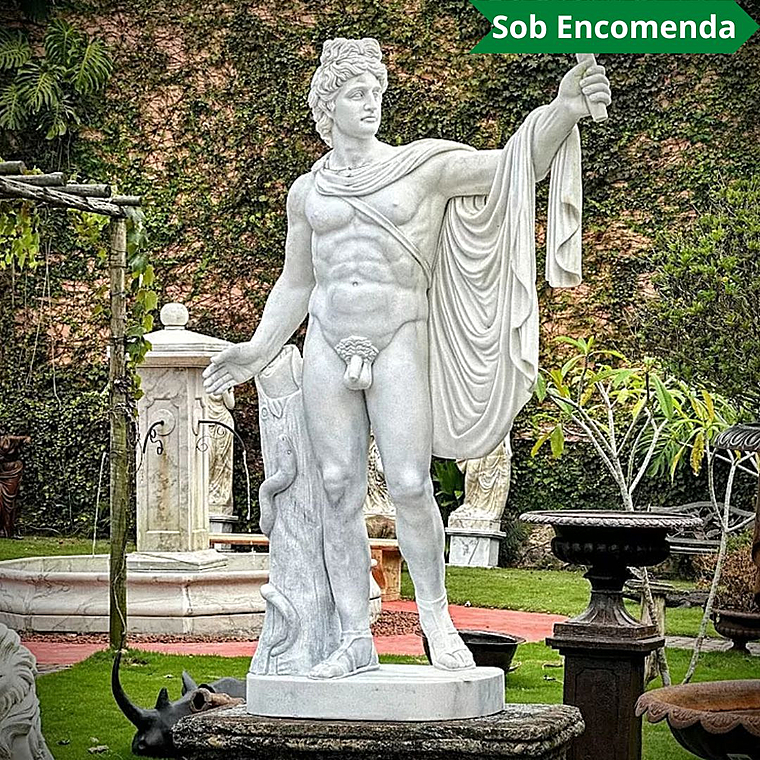 imagem do produto Escultura Ap�lo Belvedere em M�rmore 180cm - EMP605 Obra Cl�ssica