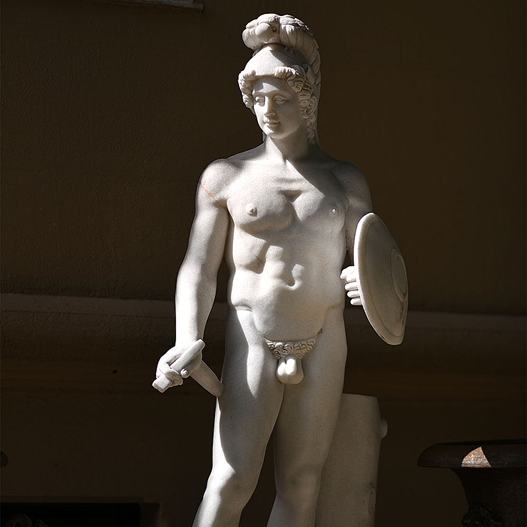 imagem do produto Escultura Ares Borghese com Escudo 223cm - EMP507 Impon�ncia Cl�ssica