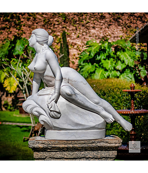 imagem de Escultura Ariadna Abandonada em Mrmore Branco 110cm - EMP696