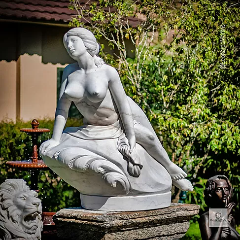 imagem de Escultura Ariadna Abandonada em Mármore Branco 110cm - EMP696
