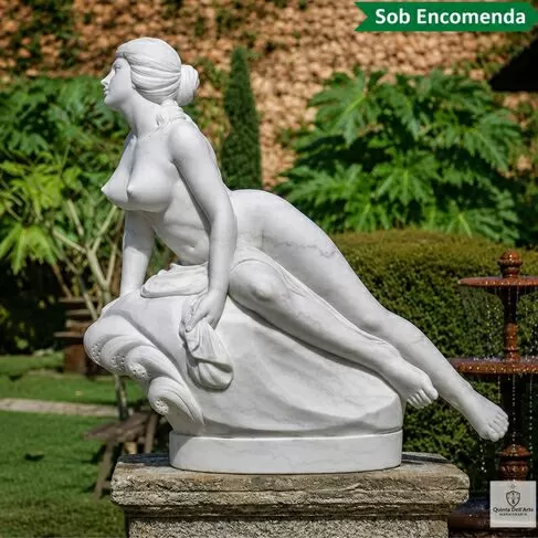 imagem de Escultura Ariadna Abandonada em Mármore Branco 110cm - EMP696