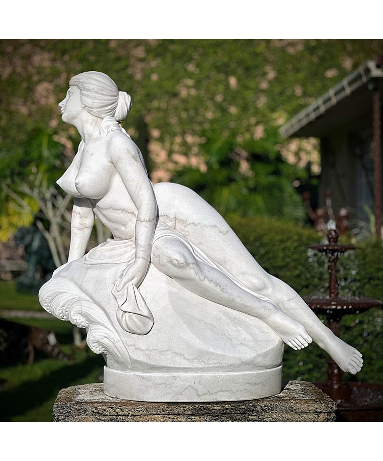 imagem do produto Escultura Ariadna Abandonada em M�rmore Branco 110cm - EMP696 Estilo Cl�ssico e Refinado