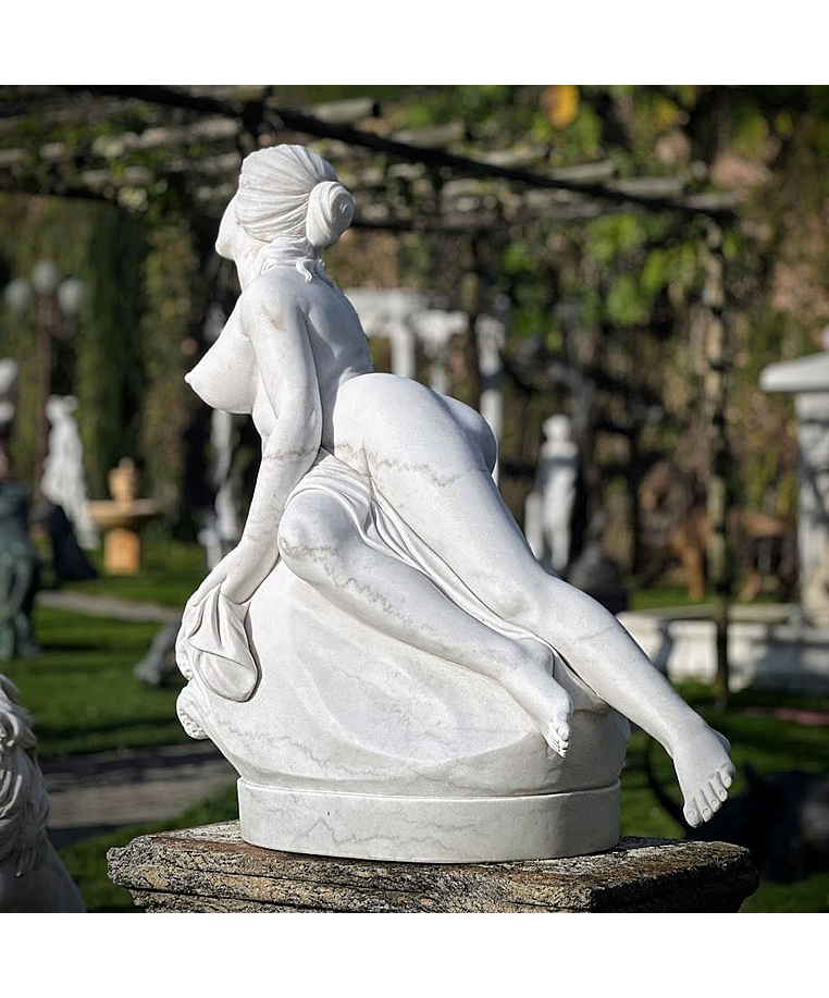 imagem do produto Escultura Ariadna Abandonada em M�rmore Branco 110cm - EMP696 Estilo Cl�ssico e Refinado