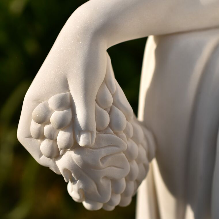 imagem do produto Escultura Baco M�rmore Branco 160cm - EMP781