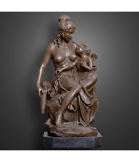 imagem de Escultura Bronze Diana Com Anjo 54cm - EBZ308